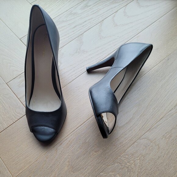 Brand New Black Peep-Toe Heels – Never Worn - Picture 1 of 5